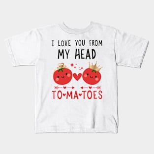 Valentine Day I Love You From My Head Couples Matching Funny Kids T-Shirt